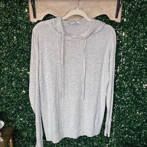Soft Gray Cashmere Blend Hoodie